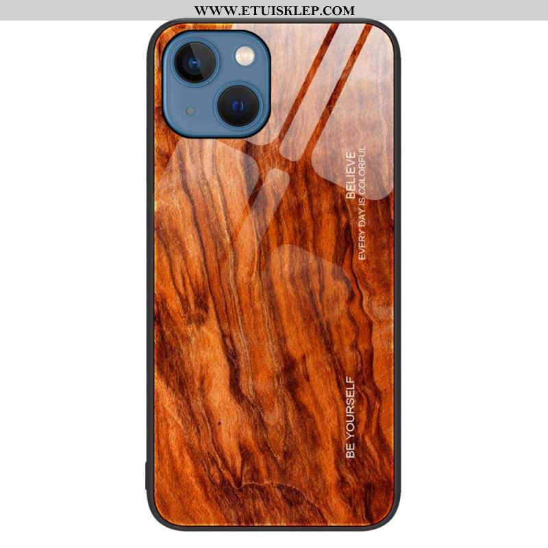 Etui do iPhone 14 Szkło Hartowane W Stylu Drewna